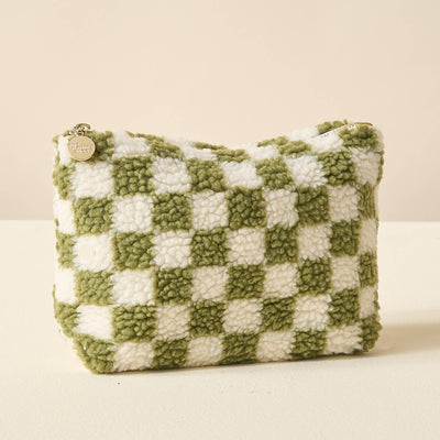 Teddy Pouch-Check Green