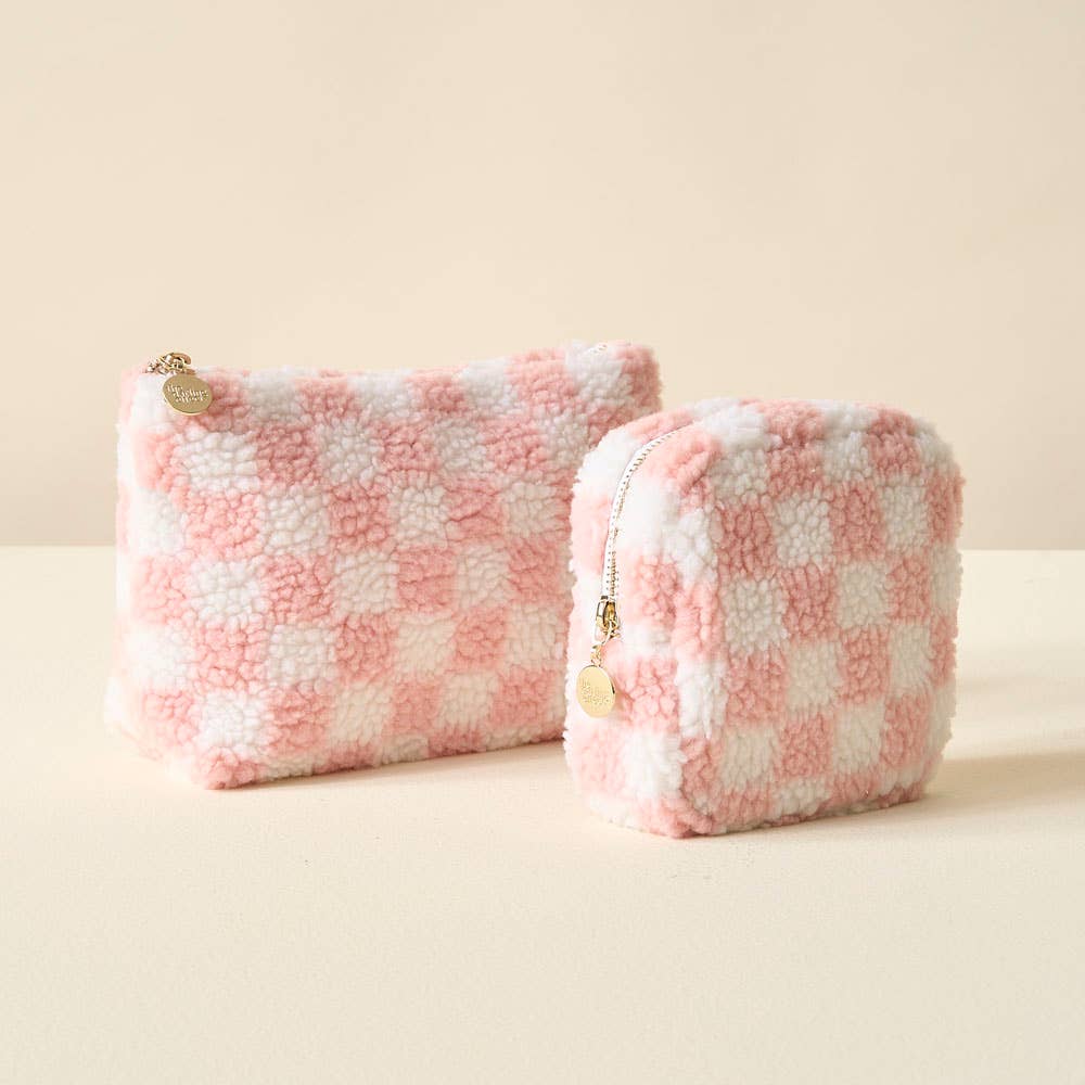 Teddy Pouch-Check Blush