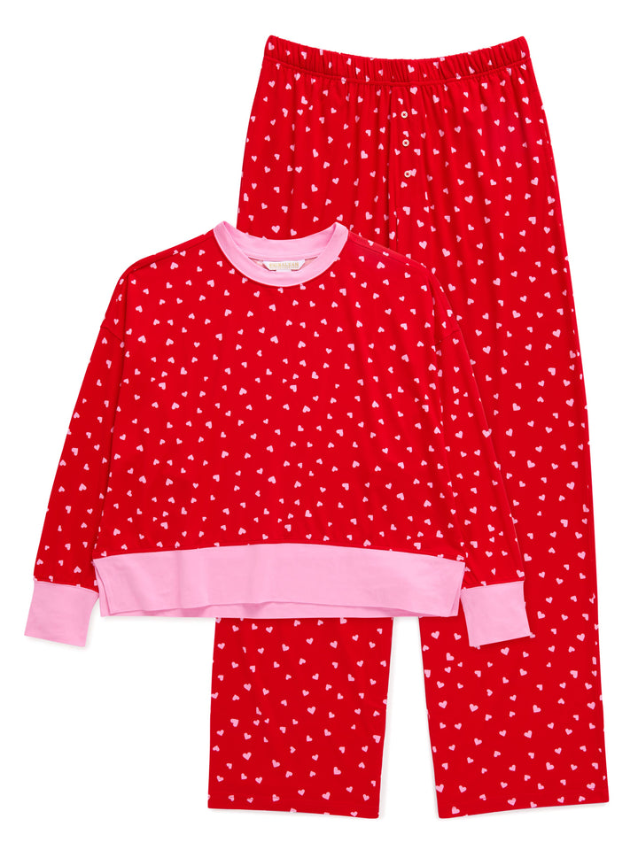 MINI HEARTS ULTRA-SOFT JERSEY KNIT PJ SET