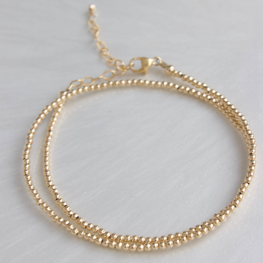 B1116 Gold Bracelet-Gold Filled Double Wrap