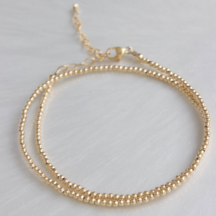 B1116 Gold Bracelet-Gold Filled Double Wrap
