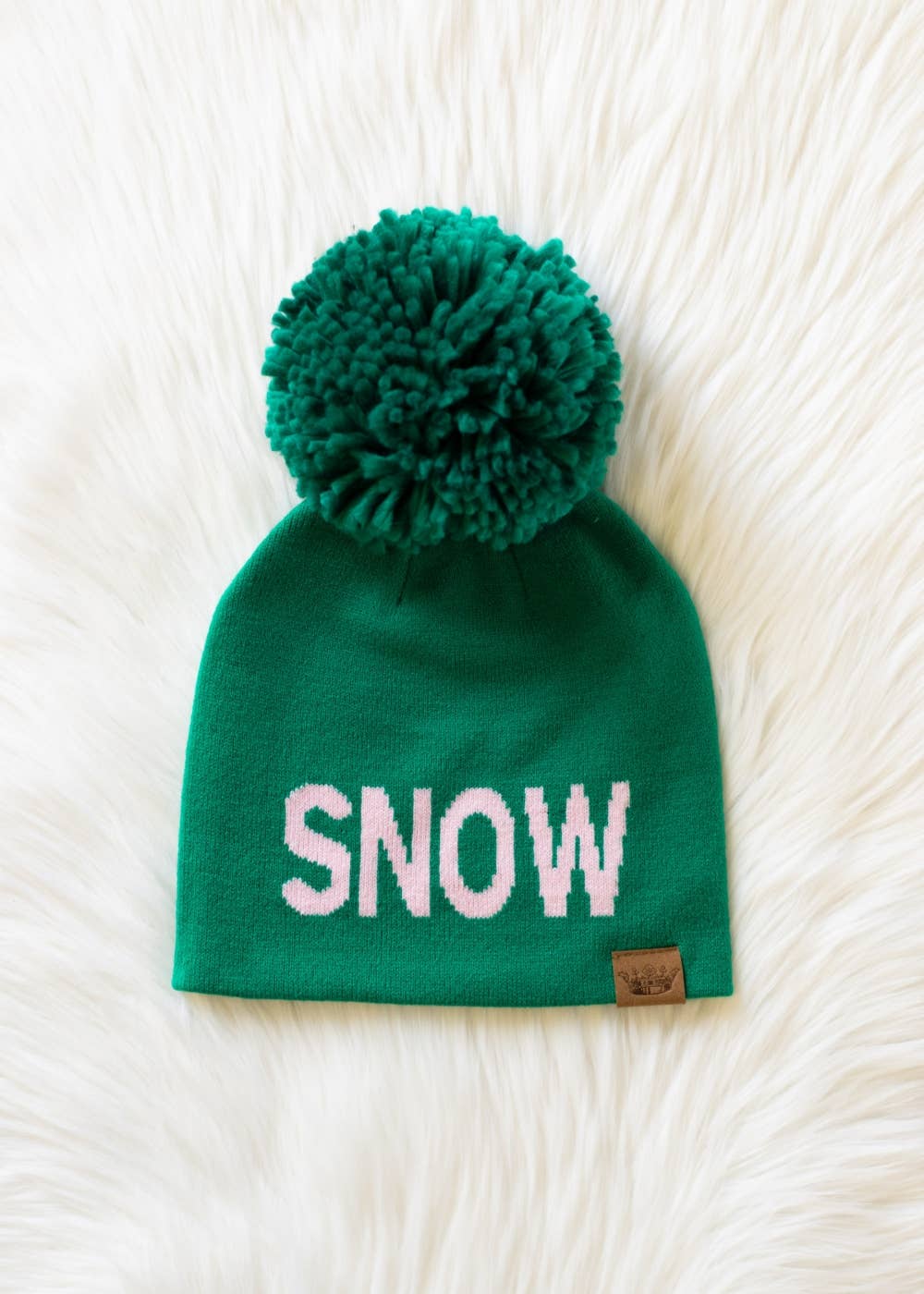 Pom Hat-Green Snow