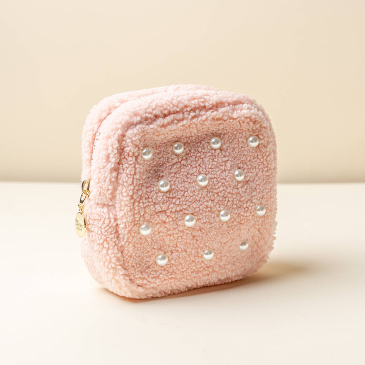 Teddy Pouch Square-Pearl Blush
