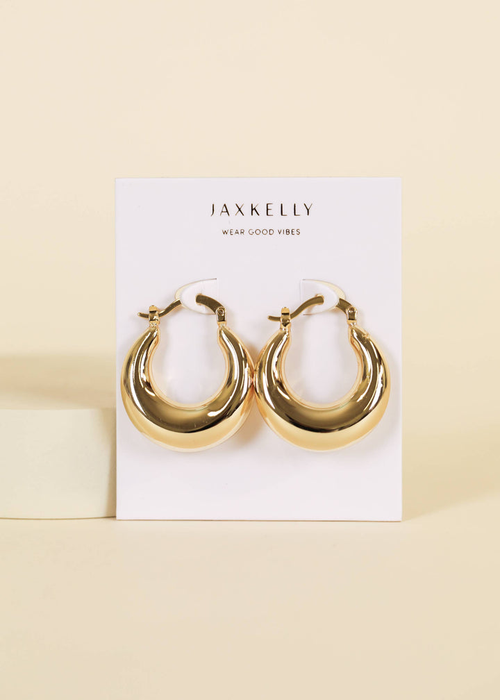 Earrings-Gold Wide Sculptural Hoop