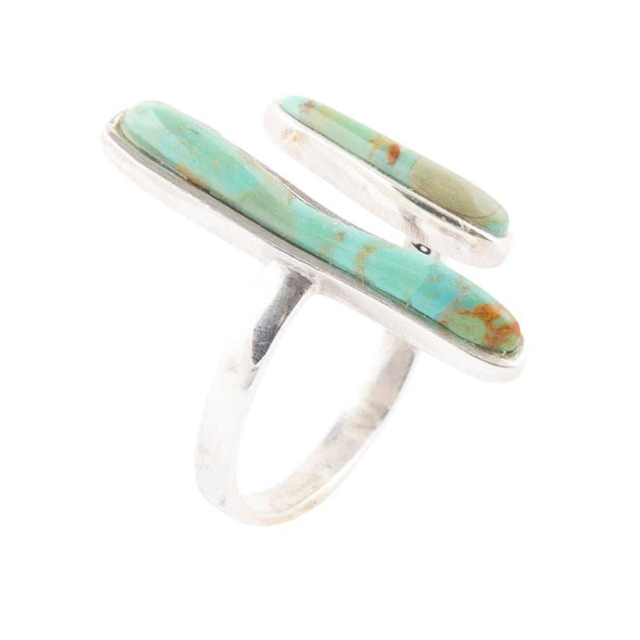 Ring-Size Adjustable Turquoise and Sterling Silver