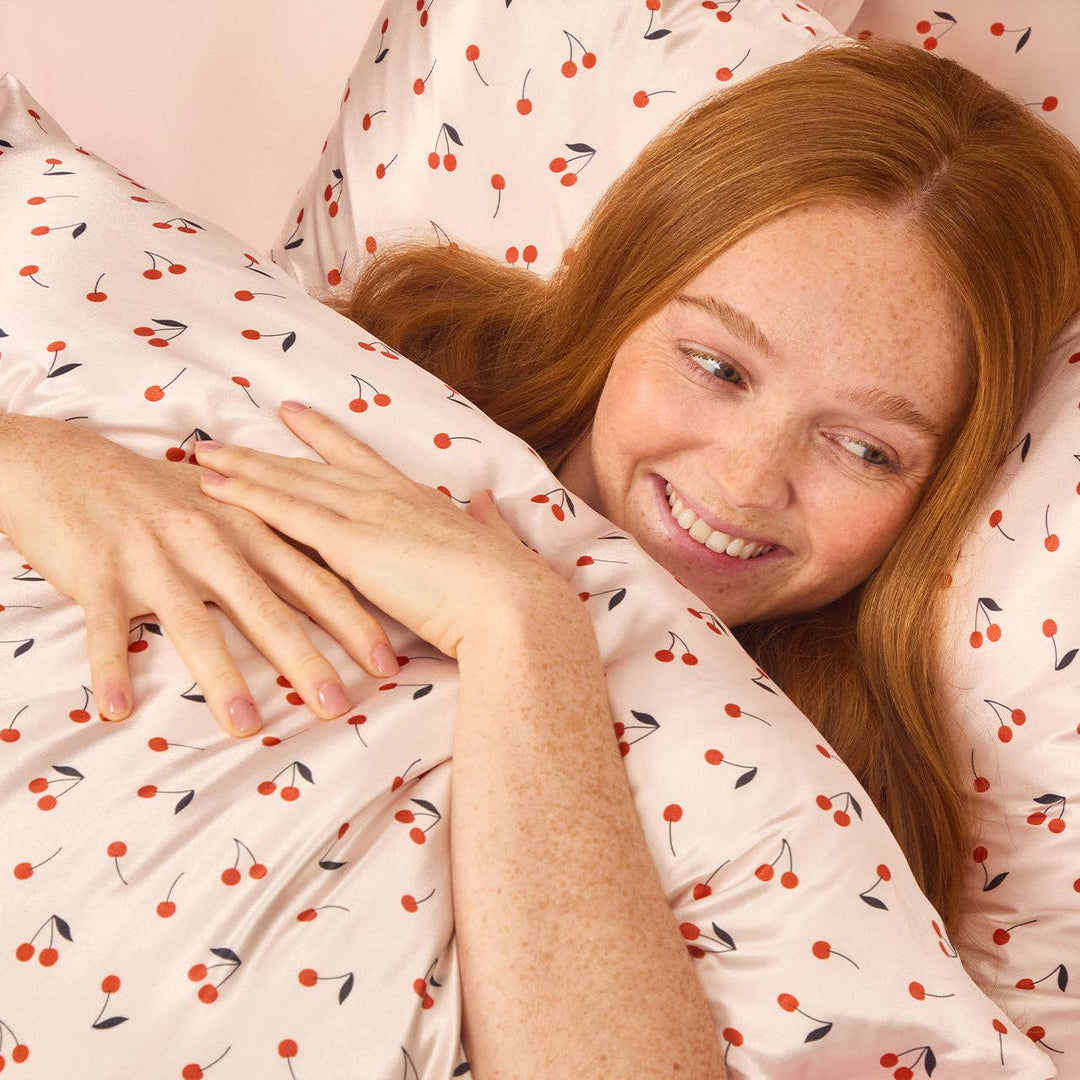 Satin Pillowcase King - Cherry Print