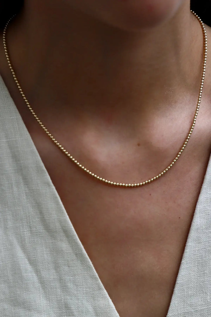 N1116G Gold Necklace-Beaded Chain