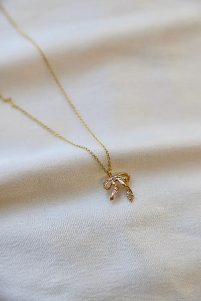 Necklace-CZ Bow