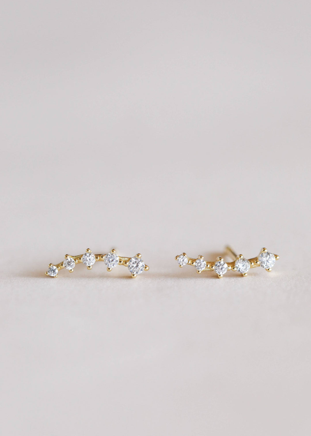 Earrings-White CZ Crawler