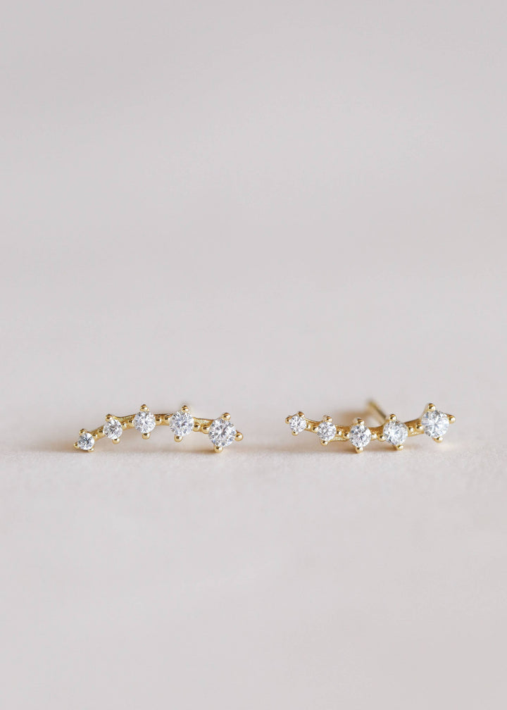 Earrings-White CZ Crawler