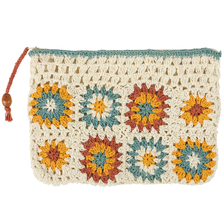 Zipper Pouch-Crochet Flower