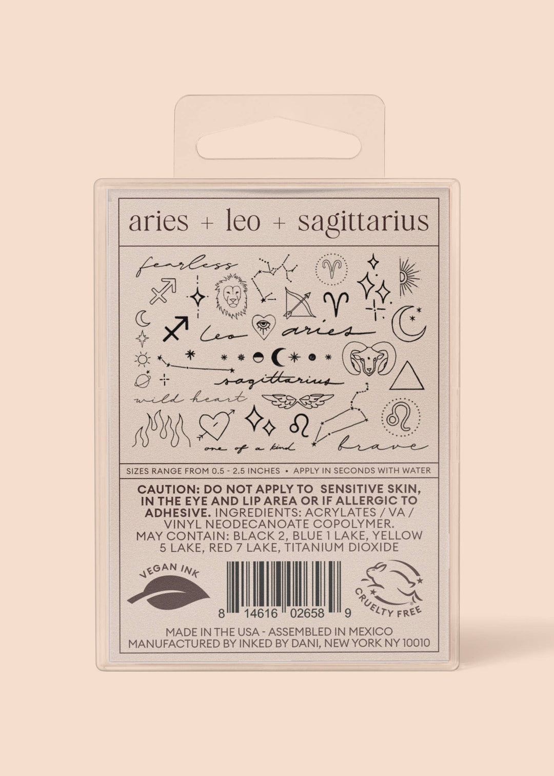 Zodiac Collection: Fire Signs Temporary Tattoo Pack