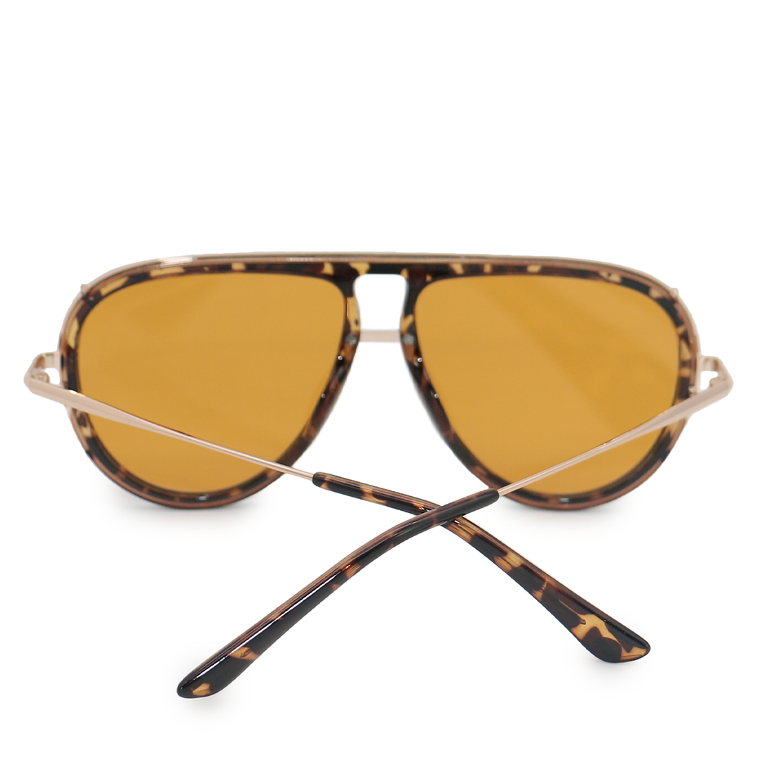 Sunglasses-Ivy Luxe Yellow Tangle-Free Round Aviators