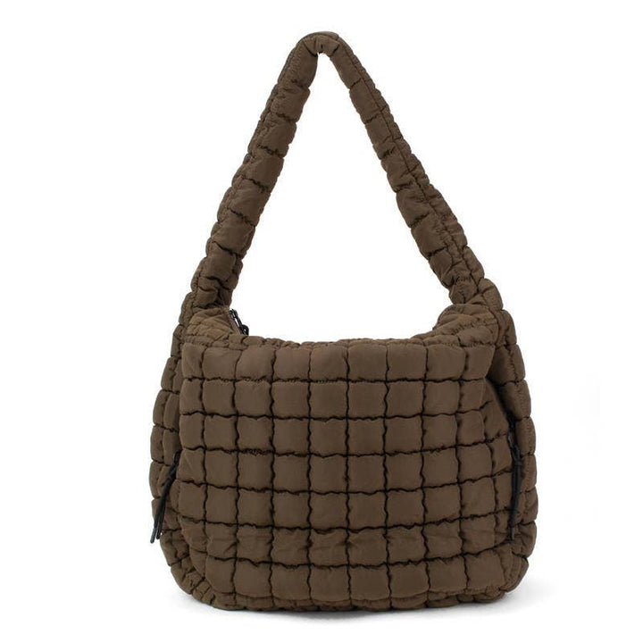 Carmella Pufferquilt Shoulder Bag-Cocoa 