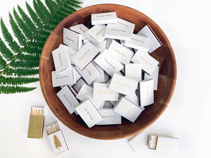 Custom Text Foil Embossed Matchbox: Gold on Black