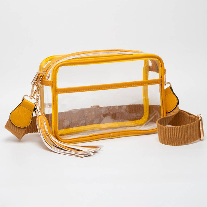 Tassel Crossbody Bag-Transparent