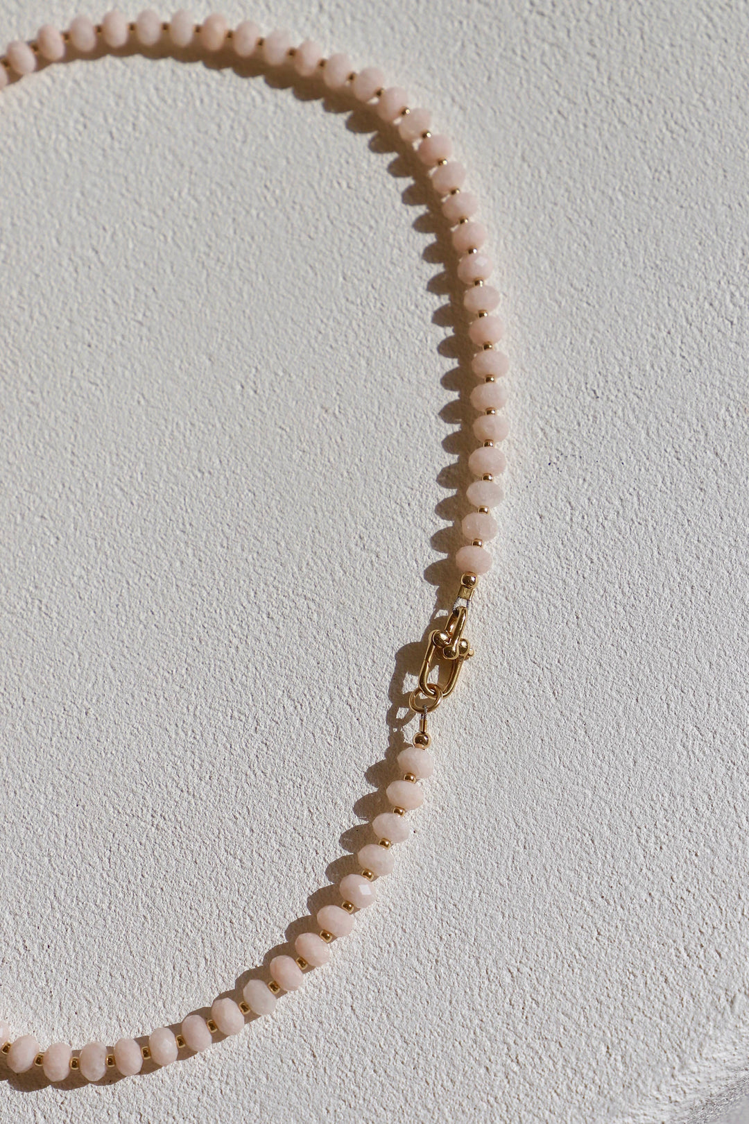 N1132 Necklace-Powder Morganite Beaded