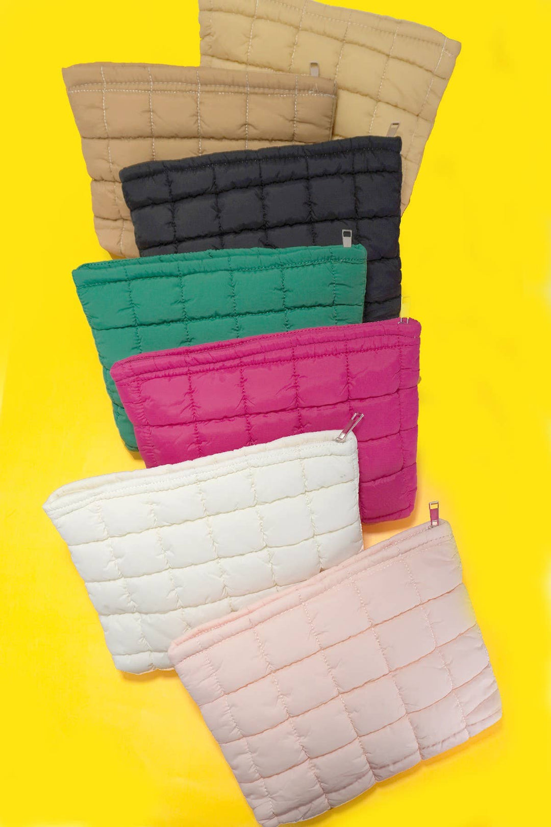 Cosmetic Bag-Quilted Puffy Clutch