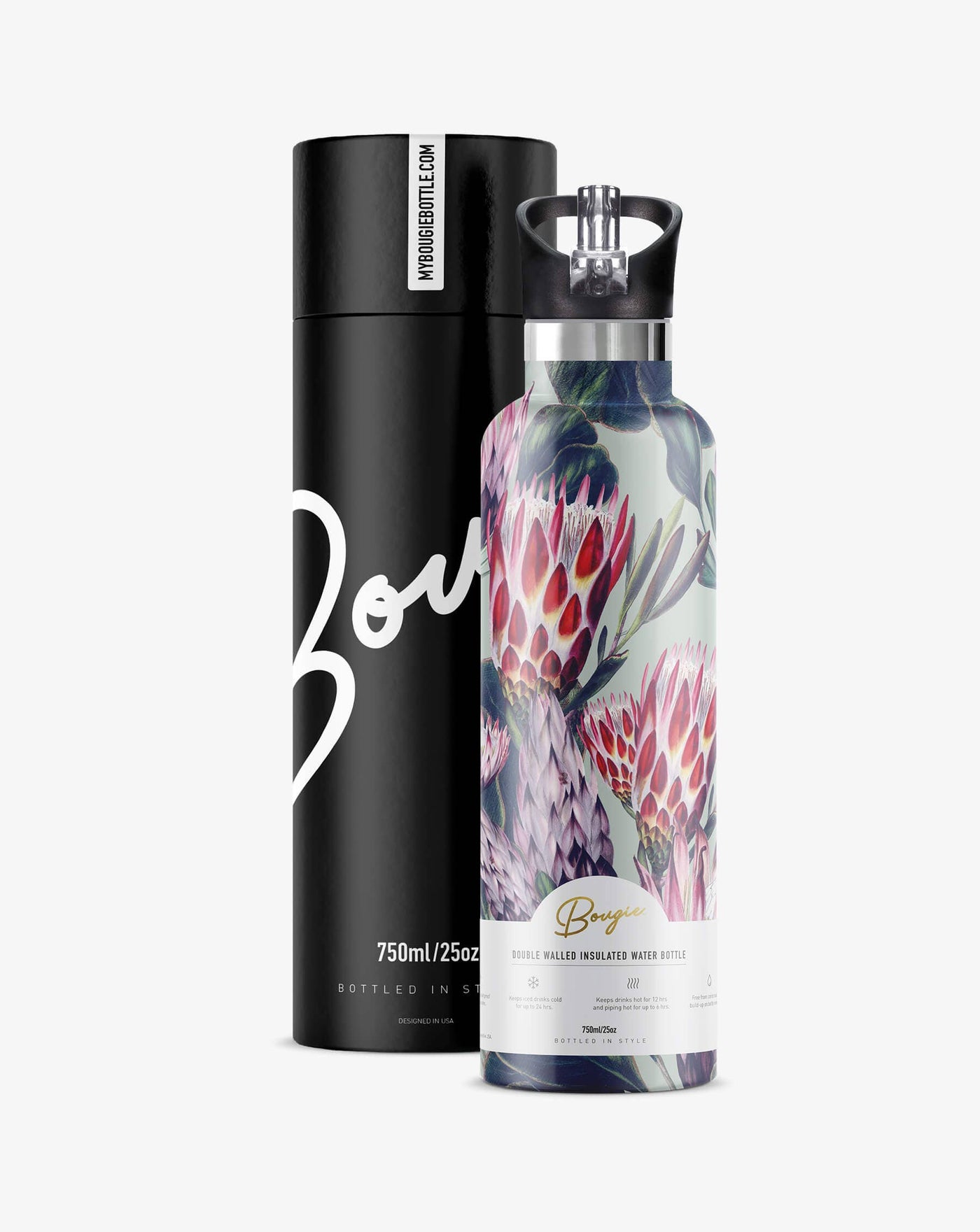 PROTEA | 25 oz Insulated Water Bottle Flip'n'Sip Lid