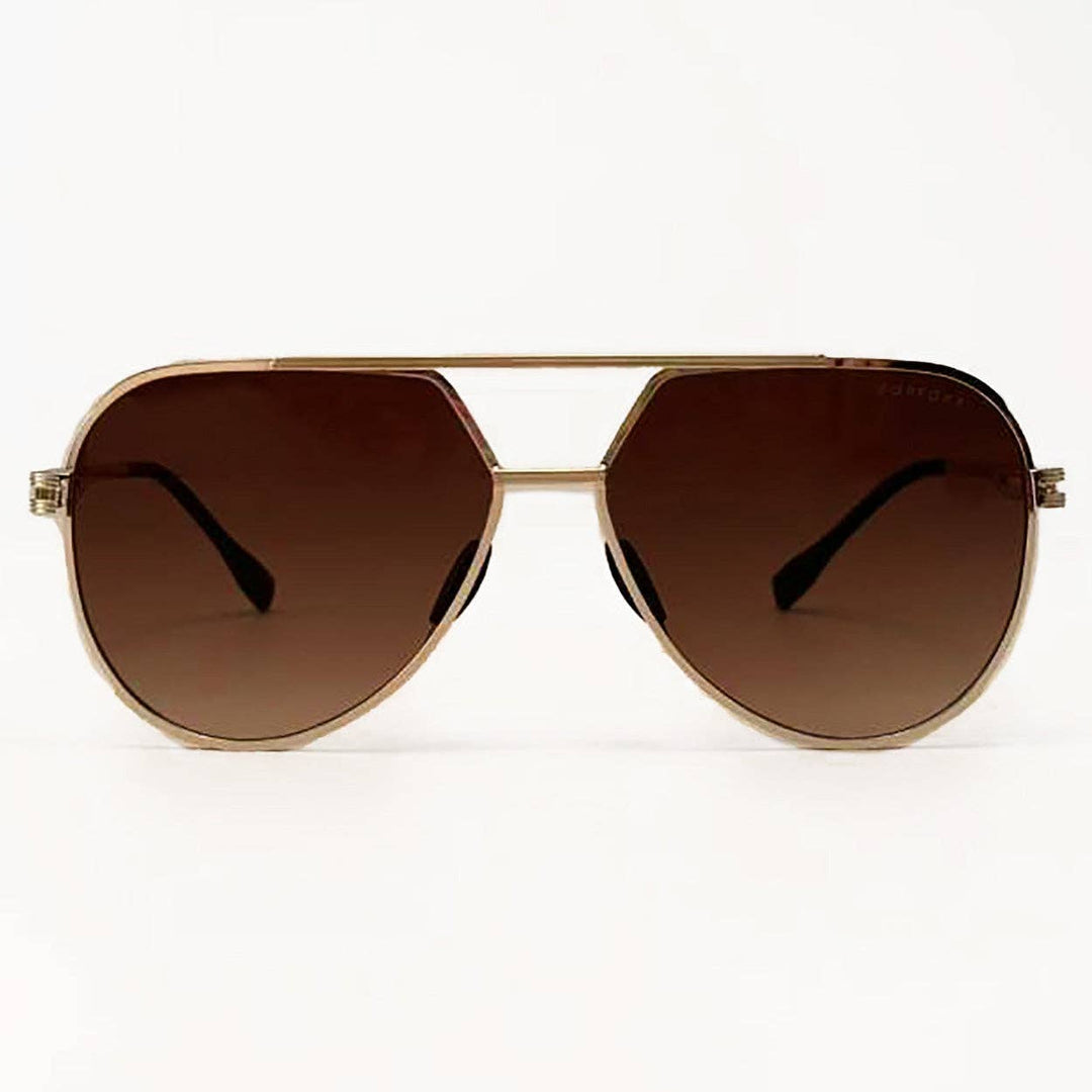 Sunglasses-Untangled X Emily Tangle Free Brown Aviators