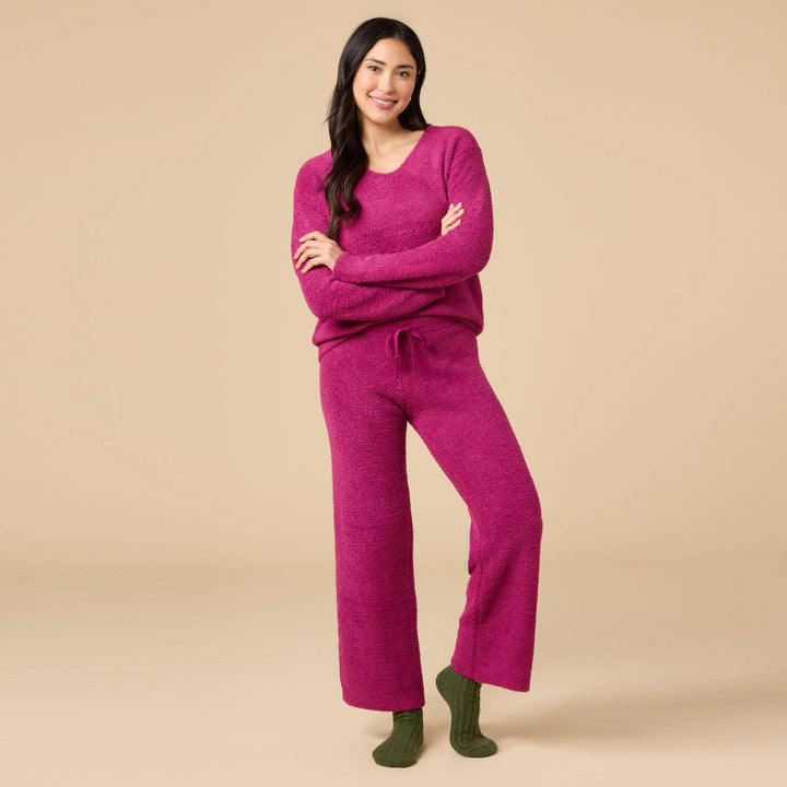Women's Solid Marshmallow V-Neck Lounge Set