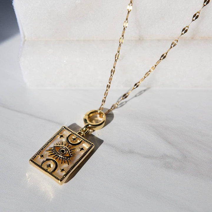 Gold Charm-Medallion Mother of Pearl