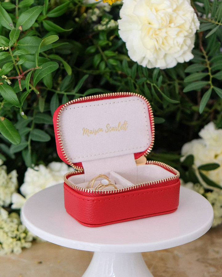 Marie-Leather Mini Travel Jewelry Box