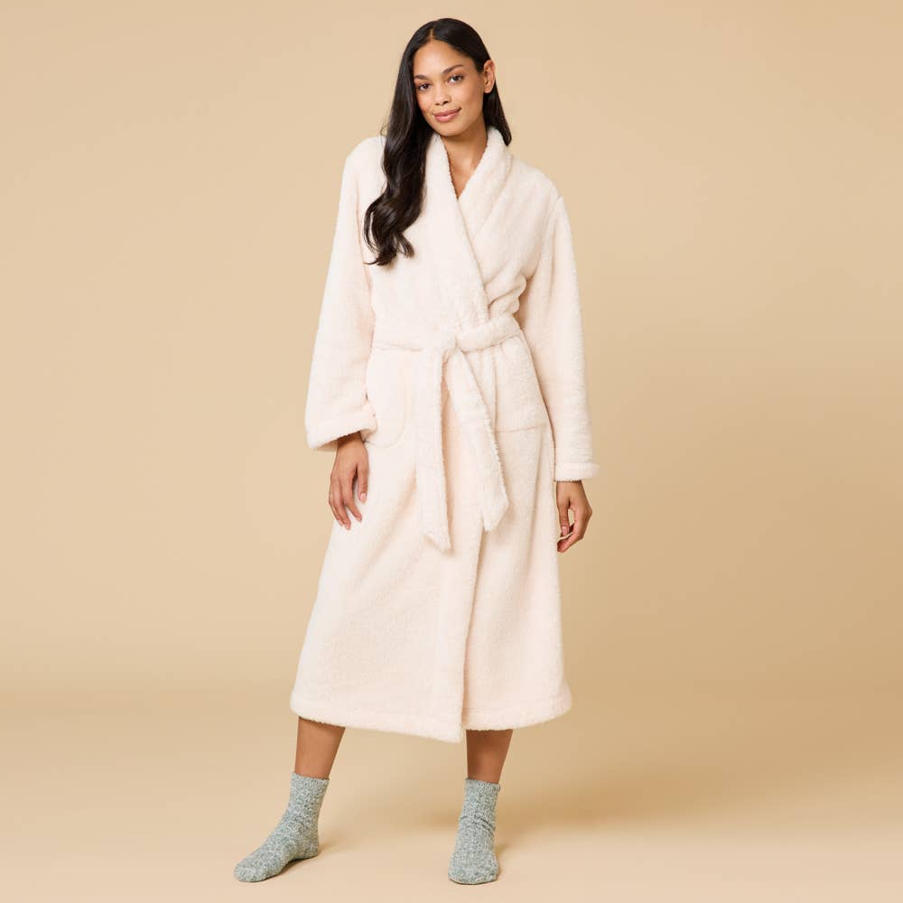 Women's Soft Plush Cozy Wrap Robe with Belt