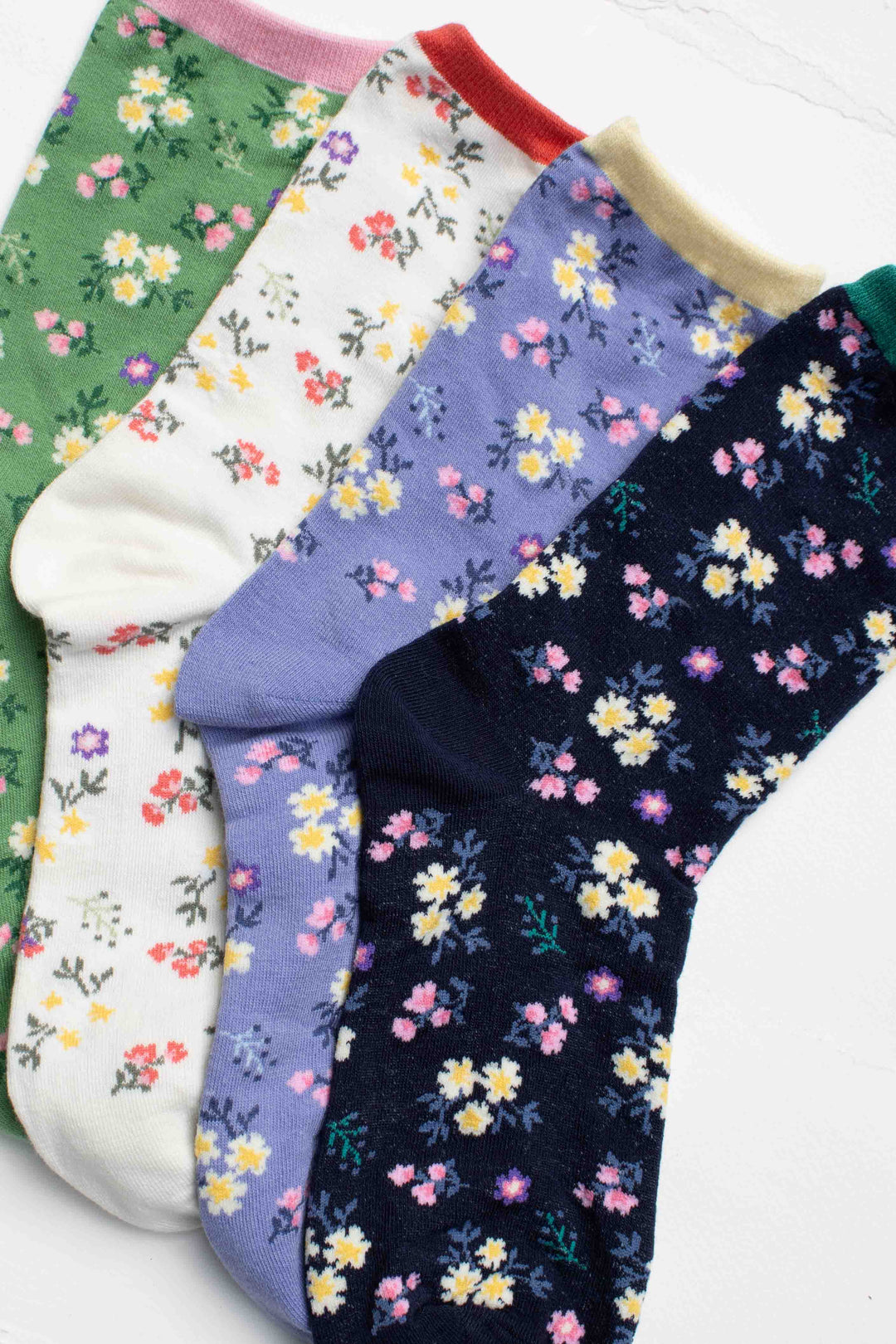 Wildflower Cotton Crew Socks