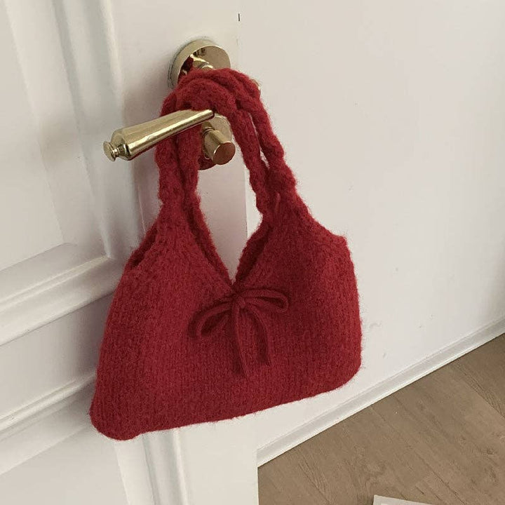 Cute Bow Knot Knit Handbag Underarm Bag DP25H585