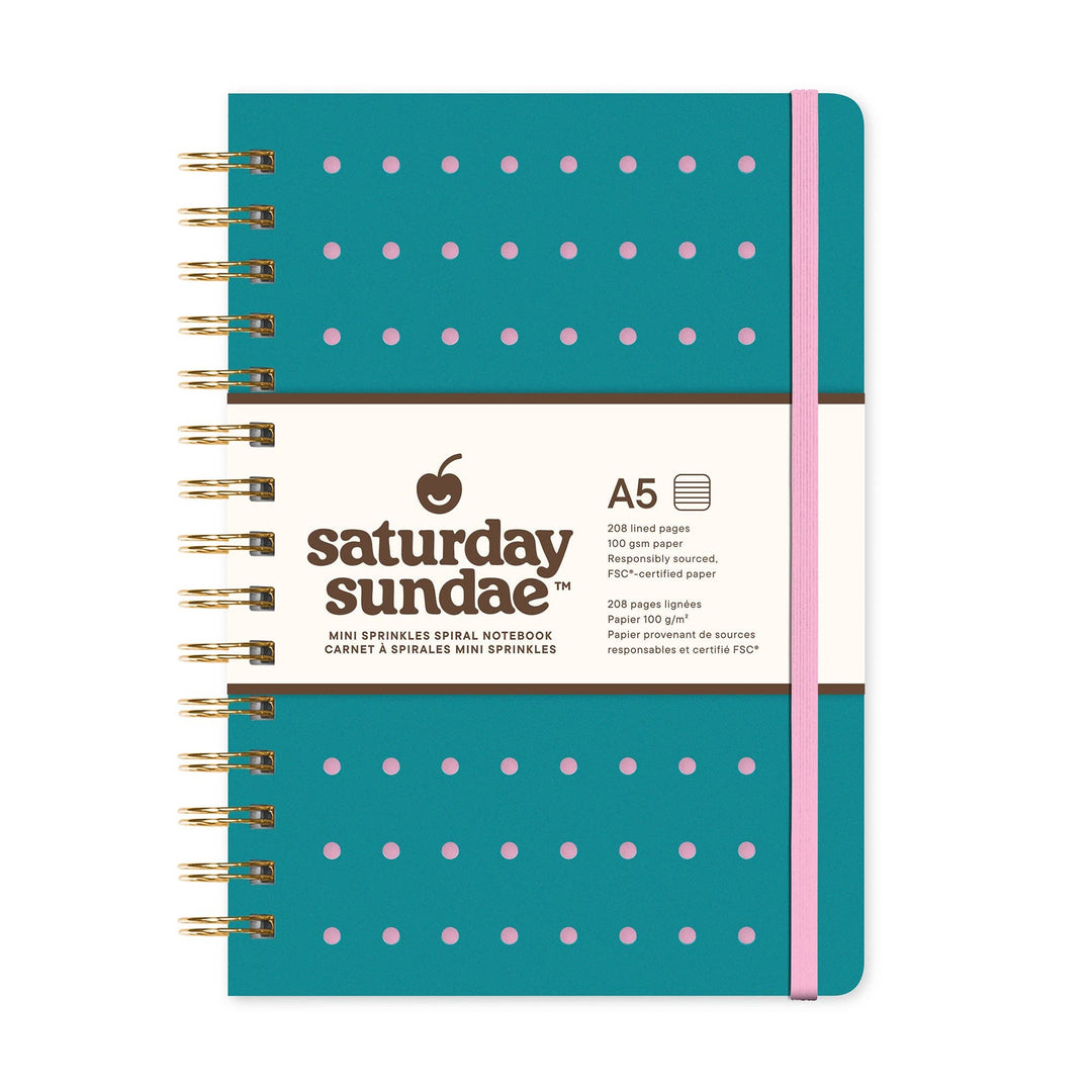 Spiral Notebook-Blue Raspberry A5 Mini Sprinkles