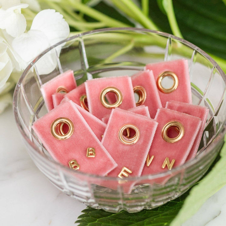 Velvet Gift Tag-Initial Studs