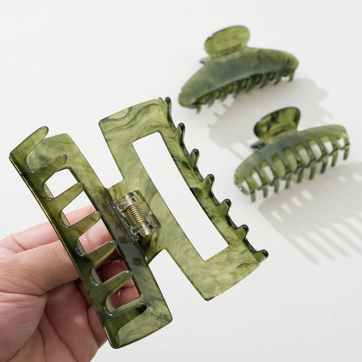 Jade Green Large - Assorted Claw Clips