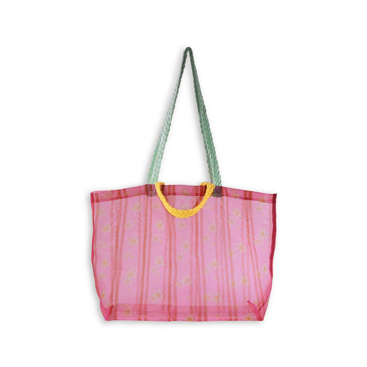 Mesh Market Bag, Floral Stripe