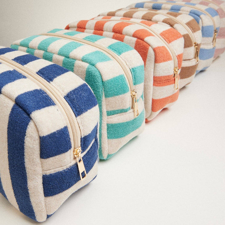 Terry Fabric Striped Multi-Purpose Pouch