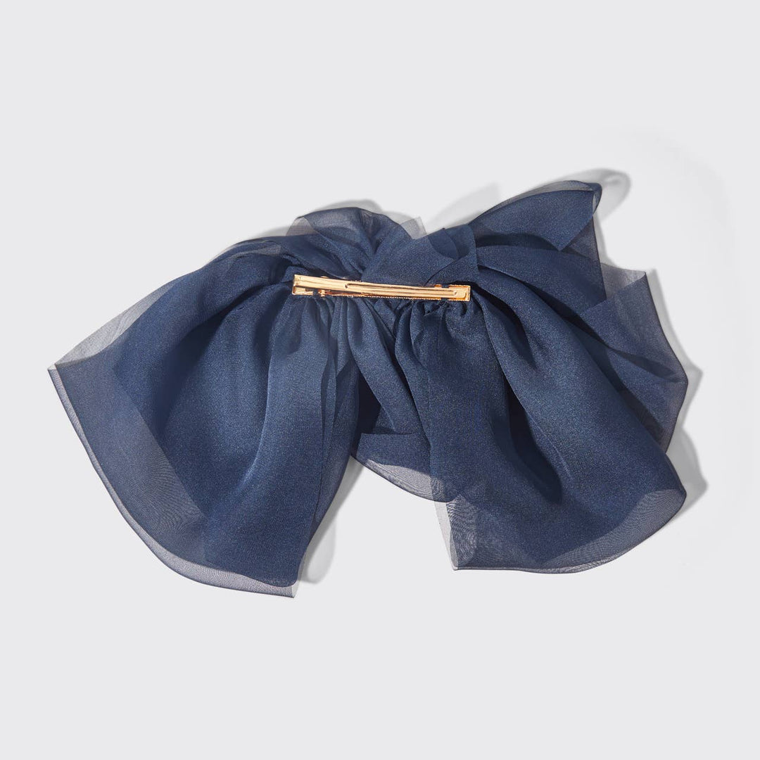 Chiffon Bow Hair Clip 1pc- Blue Orchid
