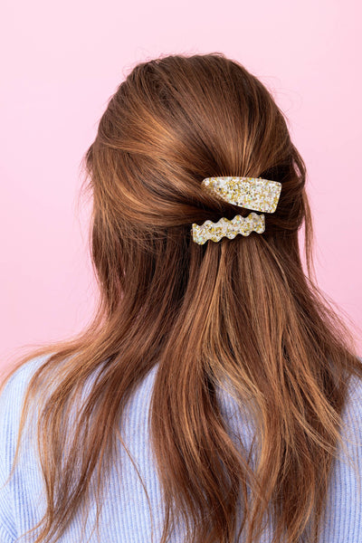 Hair Clip Set - Pearl Confetti