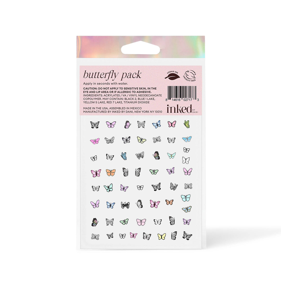 Butterfly Nail Art Temporary Tattoo Pack