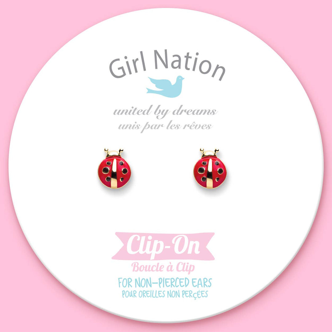 CLIP ON Cutie Earrings- Little Ladybug