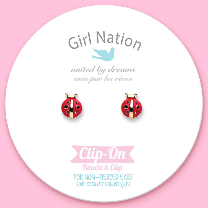 CLIP ON Cutie Earrings- Little Ladybug