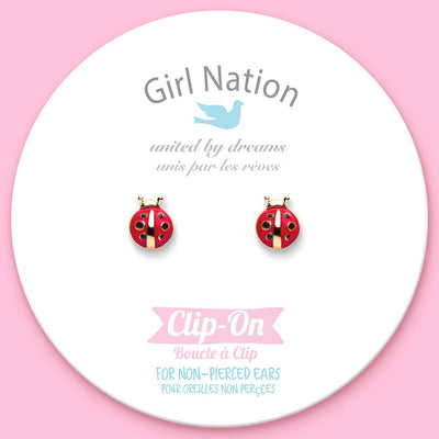 CLIP ON Cutie Earrings- Little Ladybug