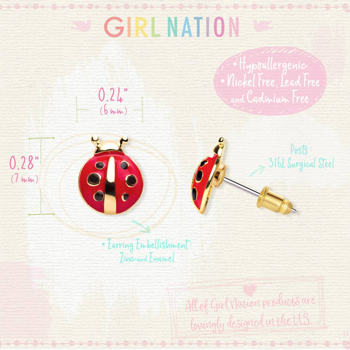 Stud Earrings-Little Ladybug