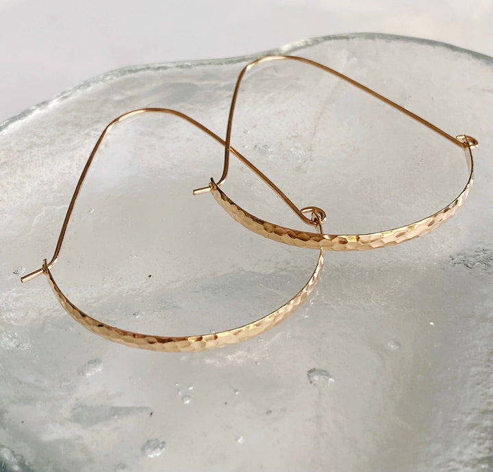 Earrings-Hammered swing hoops
