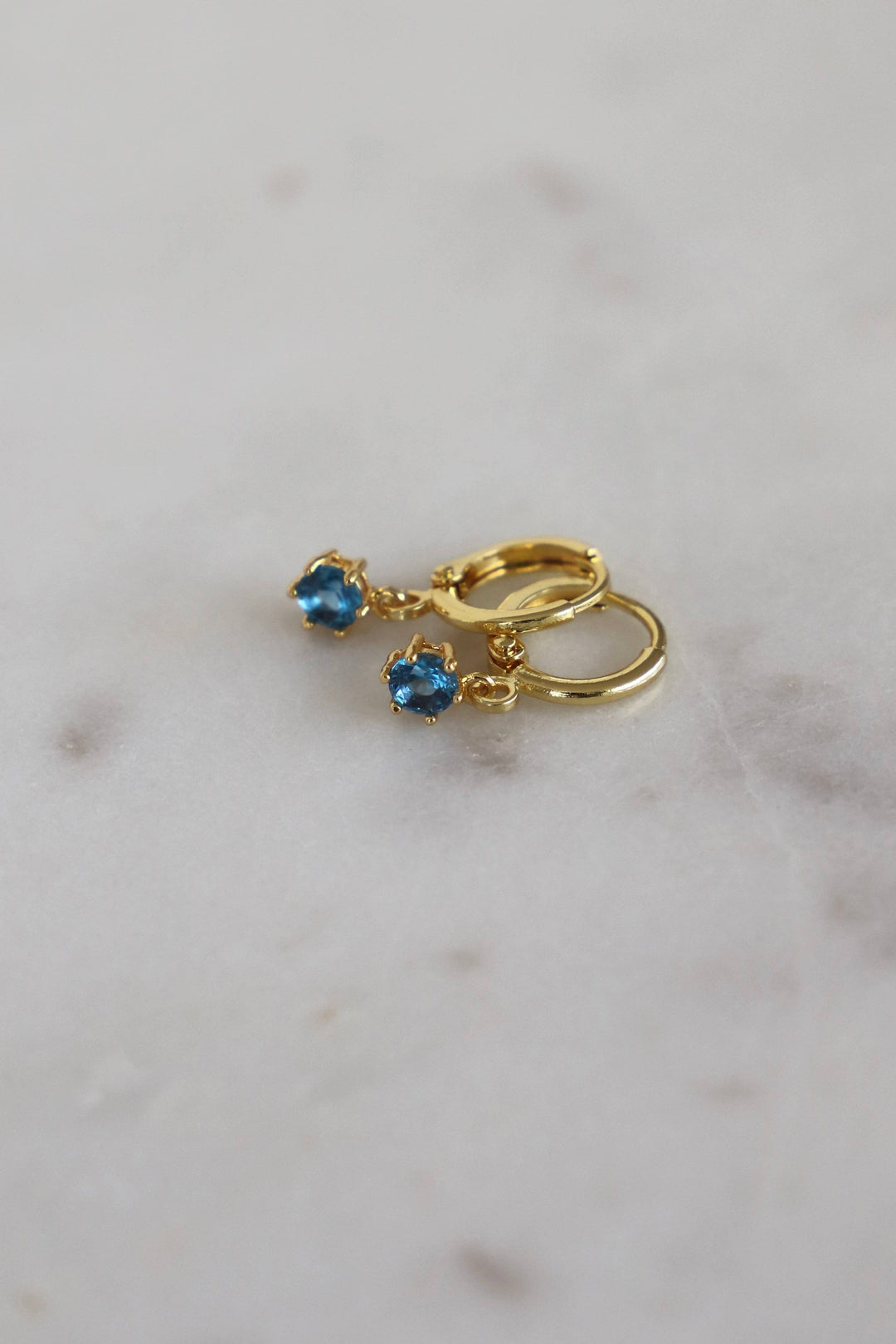 E1734G Earrings-Round Birthstone Huggies