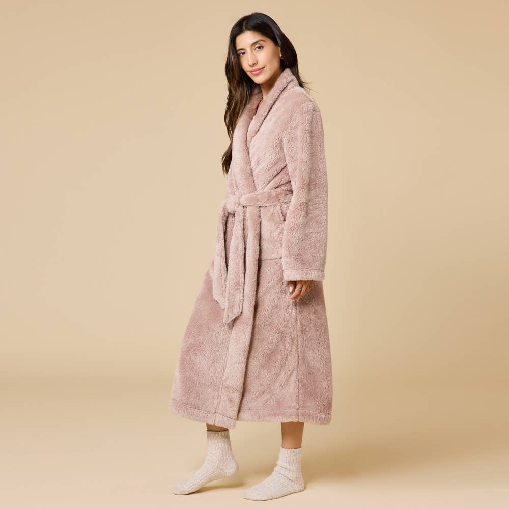Women's Soft Plush Cozy Wrap Robe with Belt