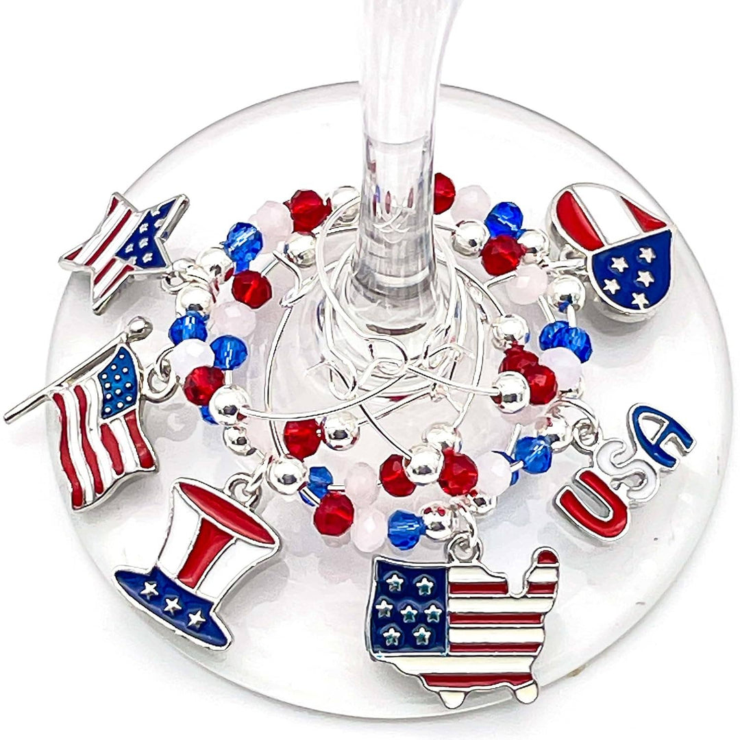 Wine Charms | USA Stars and Stripes