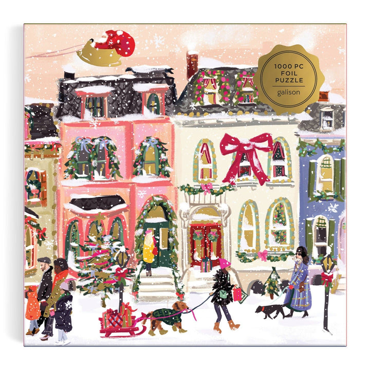 Puzzle-Snowfall on Main Street 1000 Piece Foil Puzzle