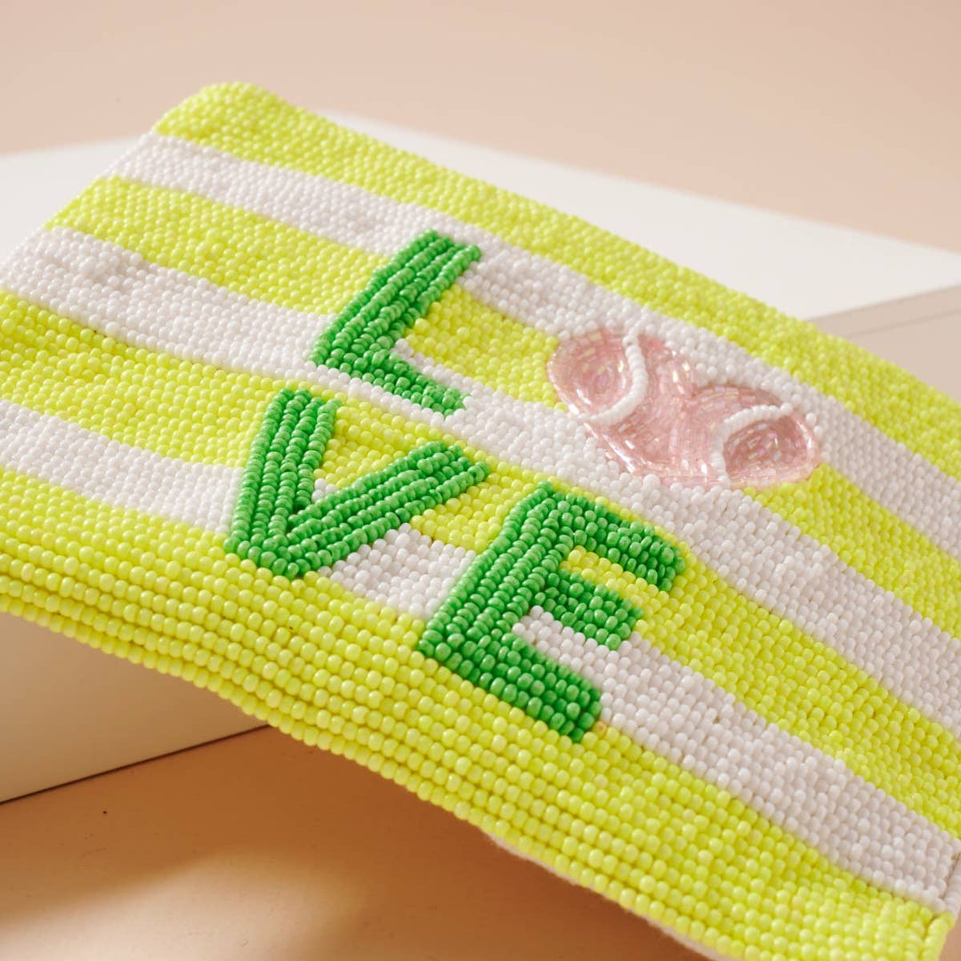 Love Tennis Beaded Coin Pouch