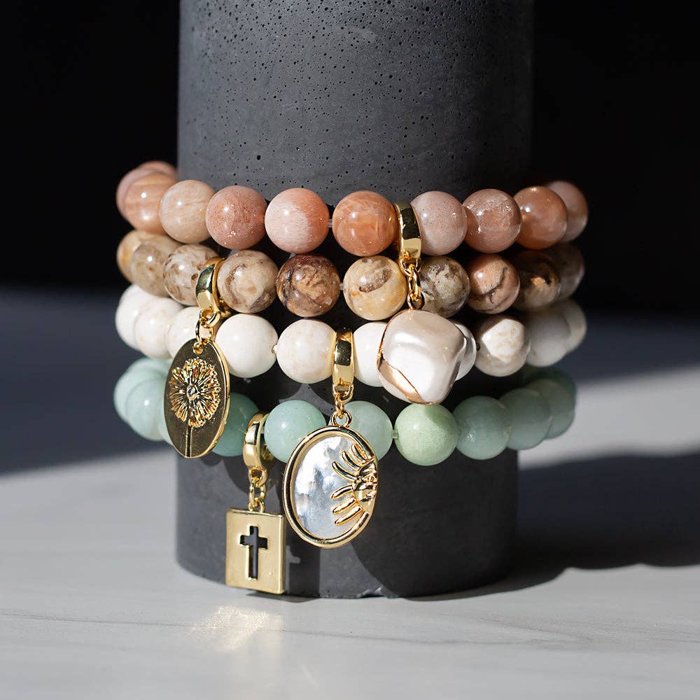 Gold Charm-Eye/Mother of Pearl