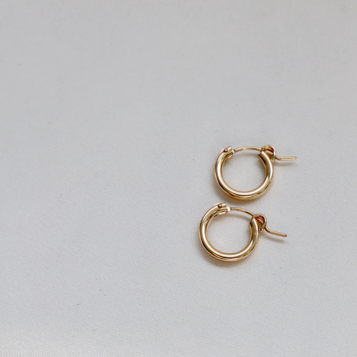 E1172G Gold Earrings-Small Gold Filled Hoops